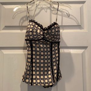 Black and gold bustier style top